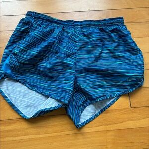 Blue Striped Nike Athletic Shorts
